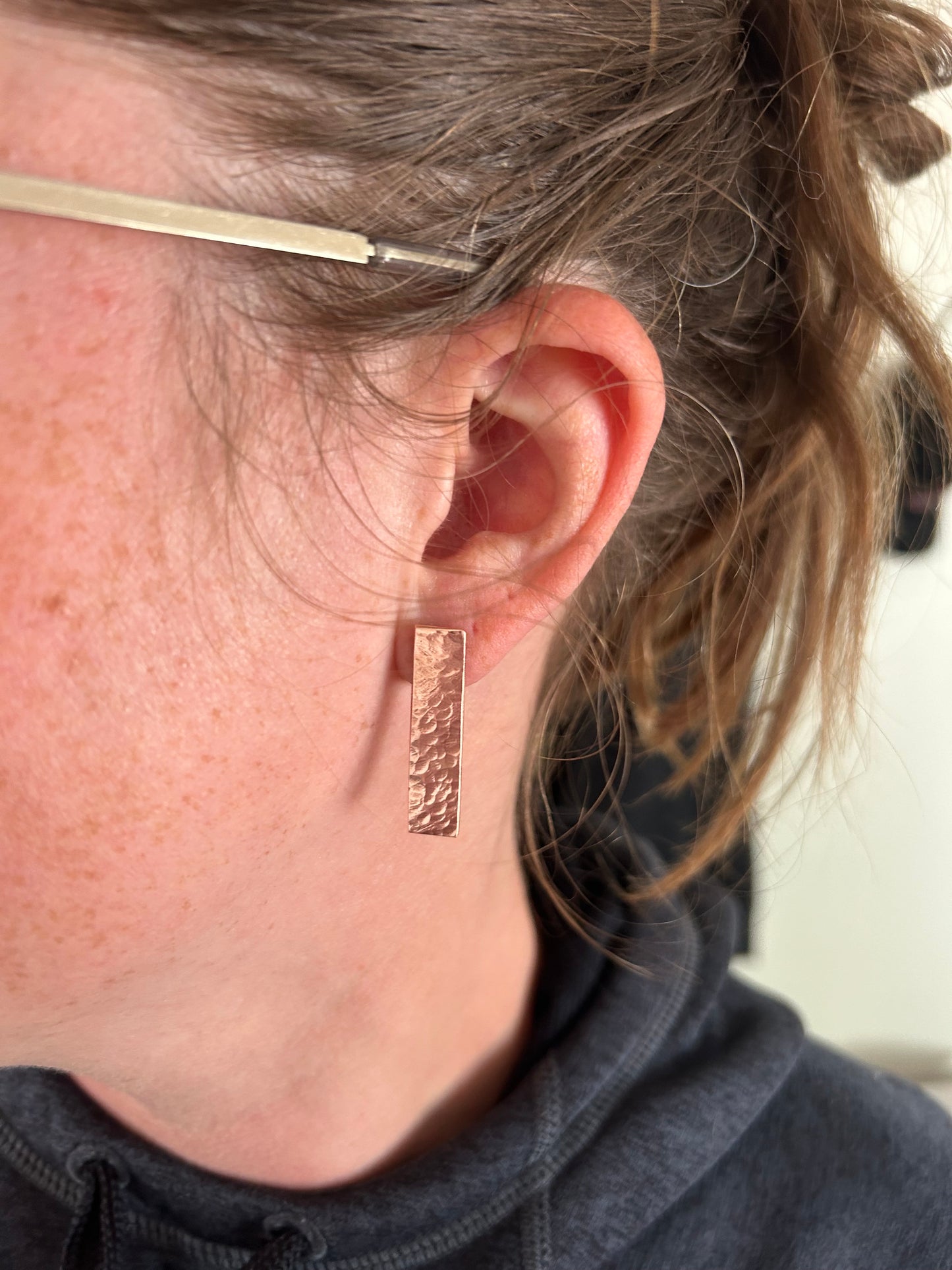 Copper Earring long bars